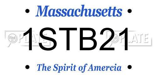 1STB21 Massachusetts License Plate