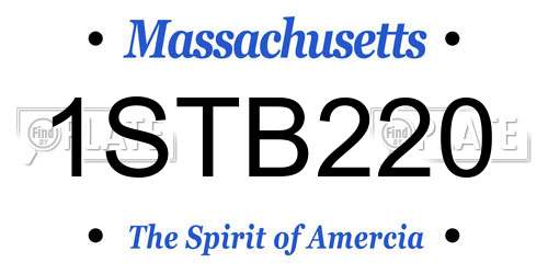 1STB220 Massachusetts License Plate