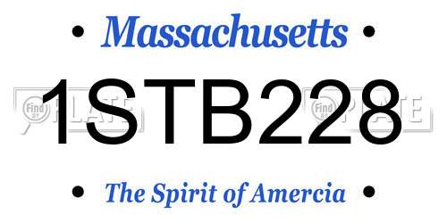 1STB228 Massachusetts License Plate