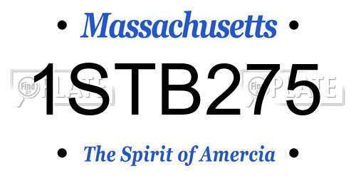 1STB275 Massachusetts License Plate