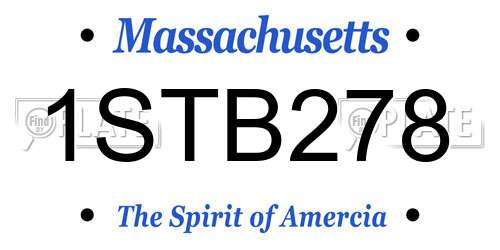 1STB278 Massachusetts License Plate