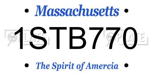1STB770 Massachusetts License Plate