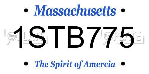 1STB775 Massachusetts License Plate
