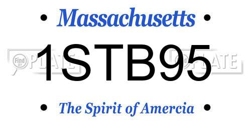 1STB95 Massachusetts License Plate