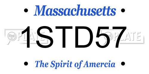 1STD57 Massachusetts License Plate
