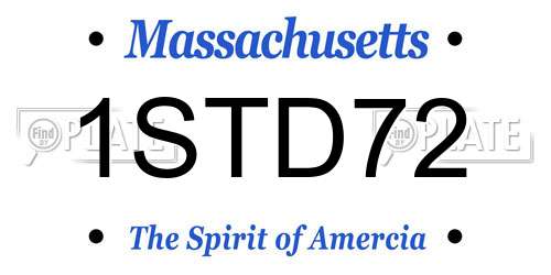 1STD72 Massachusetts License Plate