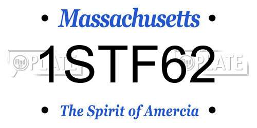 1STF62 Massachusetts License Plate