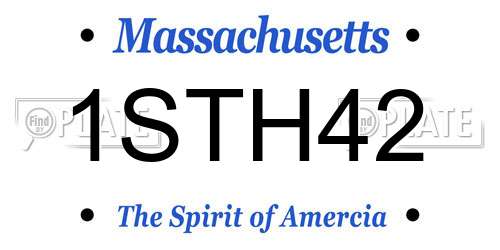 1STH42 Massachusetts License Plate
