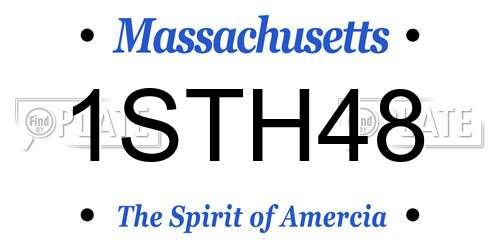 1STH48 Massachusetts License Plate