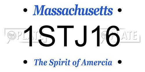 1STJ16 Massachusetts License Plate