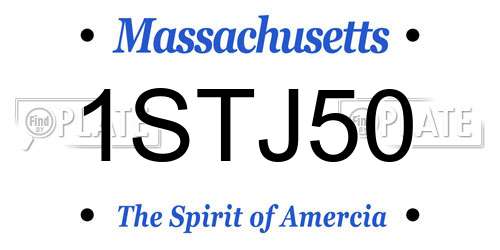 1STJ50 Massachusetts License Plate