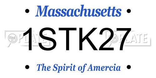 1STK27 Massachusetts License Plate
