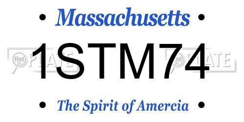 1STM74 Massachusetts License Plate