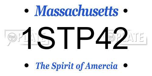 1STP42 Massachusetts License Plate