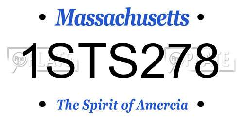 1STS278 Massachusetts License Plate