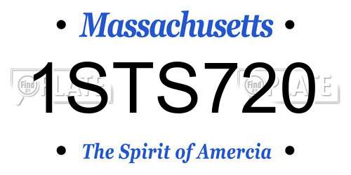 1STS720 Massachusetts License Plate