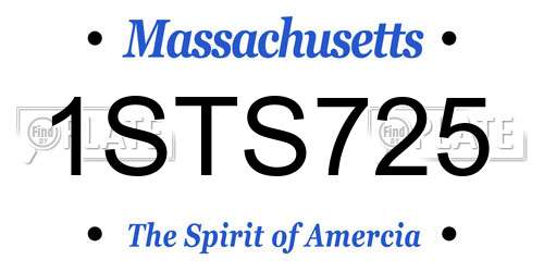 1STS725 Massachusetts License Plate