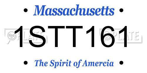1STT161 Massachusetts License Plate