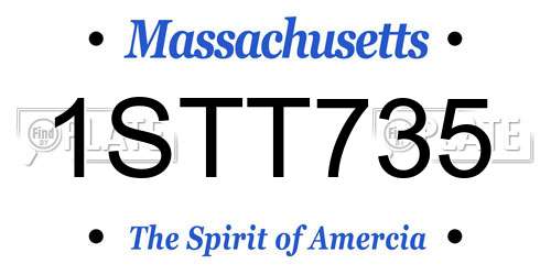 1STT735 Massachusetts License Plate