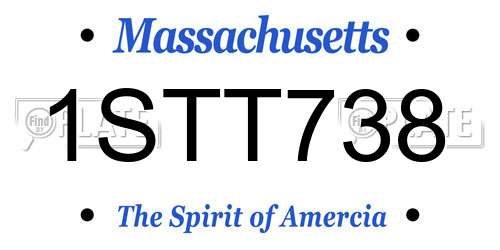 1STT738 Massachusetts License Plate