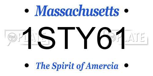 1STY61 Massachusetts License Plate