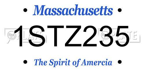1STZ235 Massachusetts License Plate