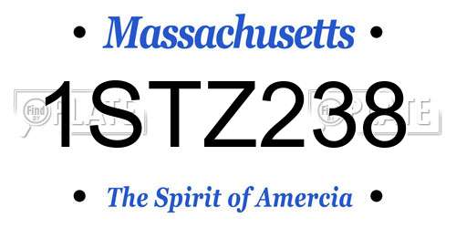 1STZ238 Massachusetts License Plate