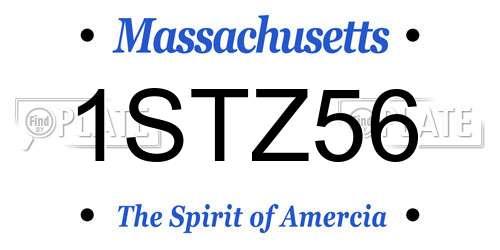 1STZ56 Massachusetts License Plate