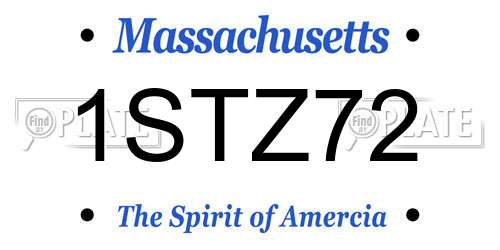 1STZ72 Massachusetts License Plate