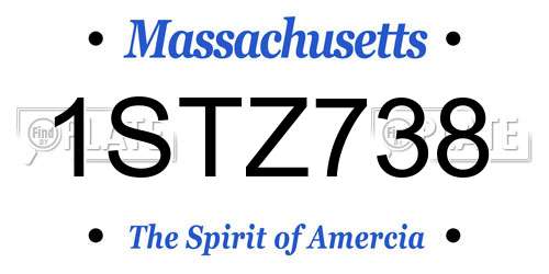 1STZ738 Massachusetts License Plate