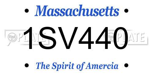1SV440 Massachusetts License Plate