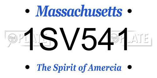 1SV541 Massachusetts License Plate