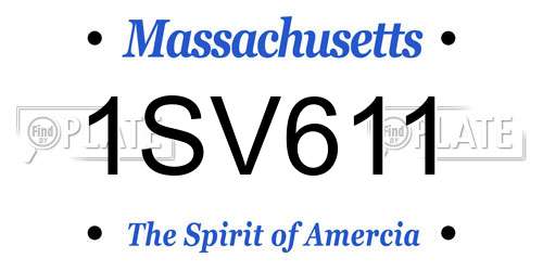 1SV611 Massachusetts License Plate