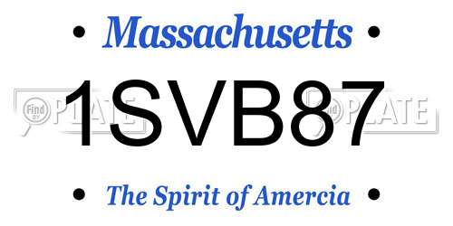 1SVB87 Massachusetts License Plate