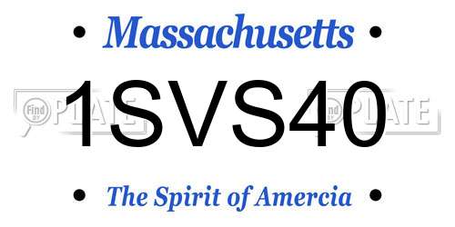 1SVS40 Massachusetts License Plate