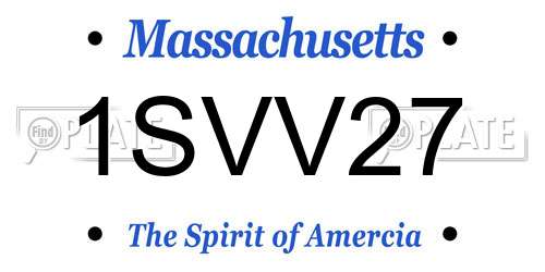 1SVV27 Massachusetts License Plate