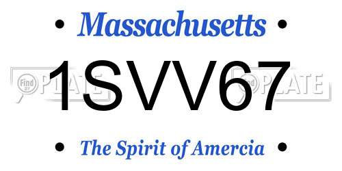 1SVV67 Massachusetts License Plate