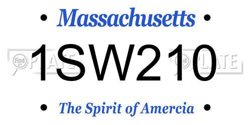 1SW210 Massachusetts License Plate