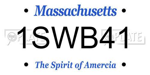 1SWB41 Massachusetts License Plate