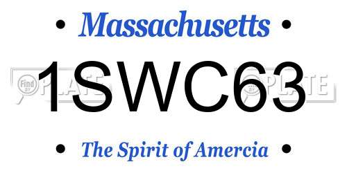 1SWC63 Massachusetts License Plate