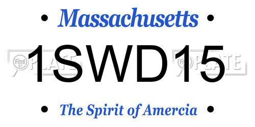 1SWD15 Massachusetts License Plate
