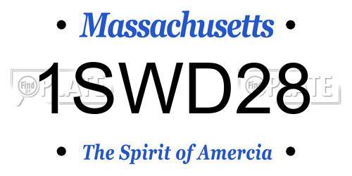 1SWD28 Massachusetts License Plate