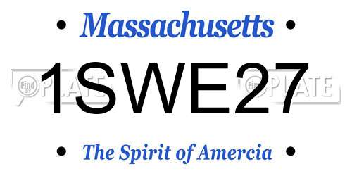 1SWE27 Massachusetts License Plate