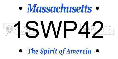 1SWP42 Massachusetts License Plate