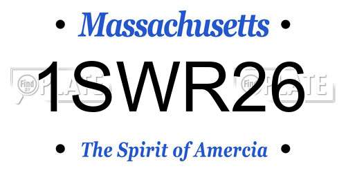 1SWR26 Massachusetts License Plate
