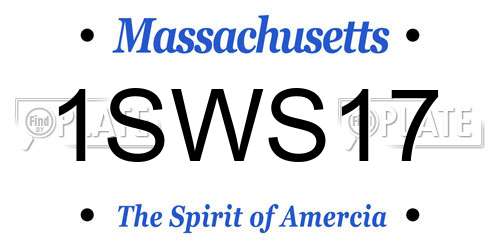 1SWS17 Massachusetts License Plate