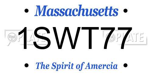 1SWT77 Massachusetts License Plate