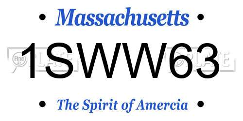 1SWW63 Massachusetts License Plate