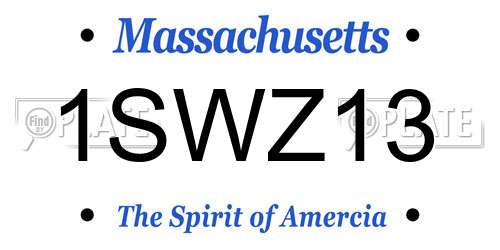 1SWZ13 Massachusetts License Plate
