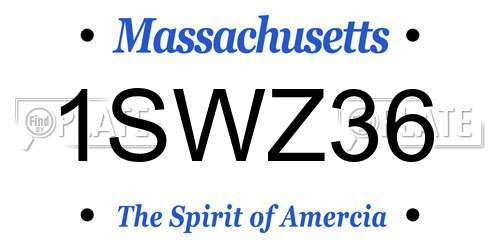 1SWZ36 Massachusetts License Plate